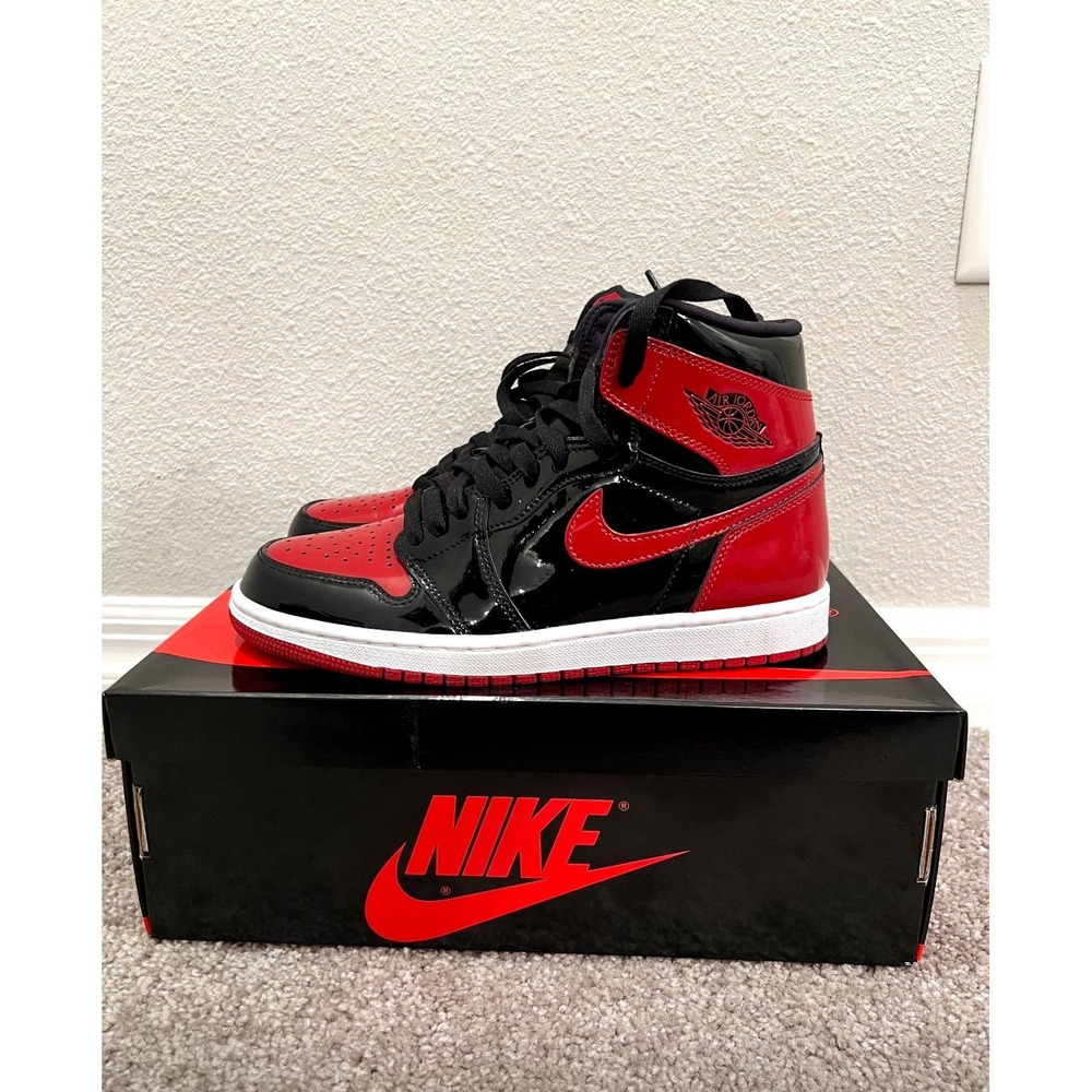 Jordan 1 Retro OG High Patent Bred - Men Size 8.5 / Women's 10